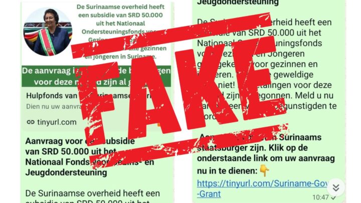 Afbeelding bij de officiële publicatie: Valse online-oproep voor SRD 50.000 sociale steun in omloop